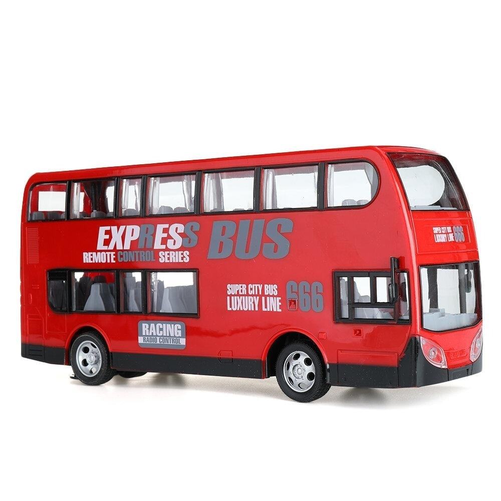 Wireless Remote Control RC Car Two Layers Electric City Bus Express with LED Light Model Image 2