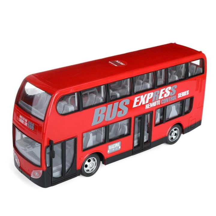 Wireless Remote Control RC Car Two Layers Electric City Bus Express with LED Light Model Image 4
