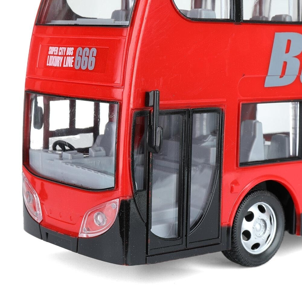 Wireless Remote Control RC Car Two Layers Electric City Bus Express with LED Light Model Image 9