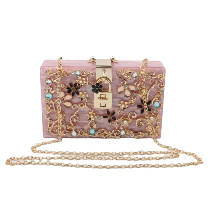 Woman Acrylic Bag Luxury Crystal Dimond Box Shape Female Wedding Party Evening Clutch Purse Image 10