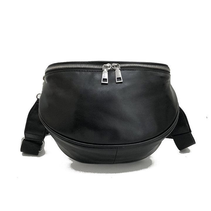 Women PU Leather Black Purse Fashion Simple Bag Casual Shoulder Packbag For Women Sports Hiking Crossbody Image 1