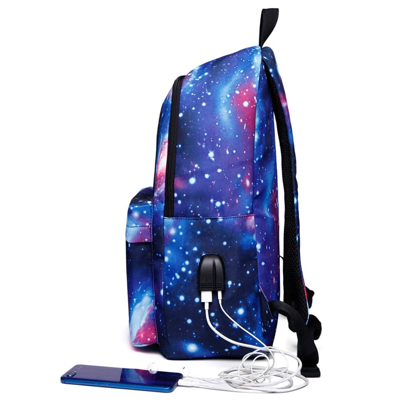 Women School Backpacks USB Charging Canvas Backpack Bags for Teenagers Boy Girls Large Capacity Travel Men Image 3