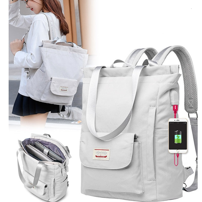 Women Shoulder Bag For Laptop Waterproof Oxford Cloth Notebook Backpack 15.6 Inch Girl Schoolbag Image 6