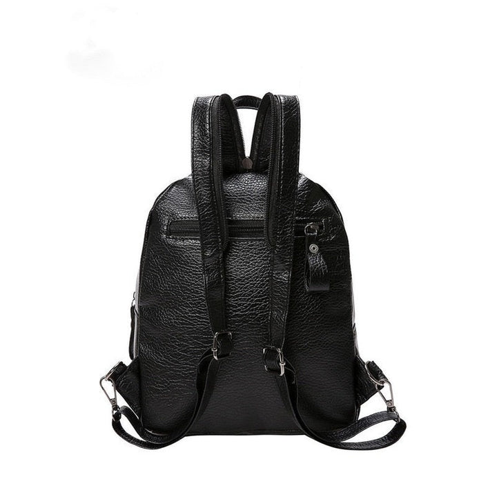 Womens Backpack PU Leather Travel Shoulder Bag Girl Multifunctional Small School Bolsa Fashion All-Match Image 3