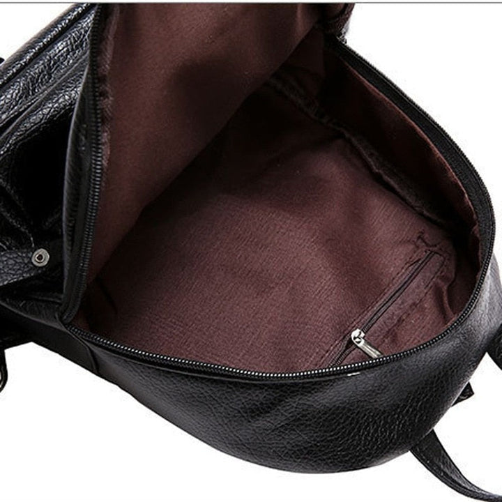 Womens Backpack PU Leather Travel Shoulder Bag Girl Multifunctional Small School Bolsa Fashion All-Match Image 4