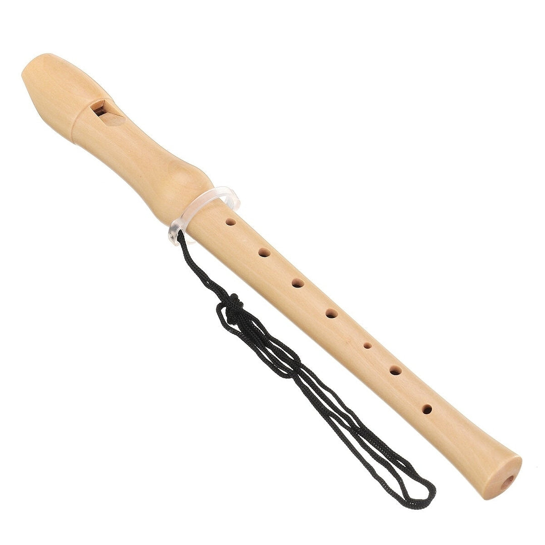 Wood Flute 2 Knots for Maple Clarinet8 HolesSuitable for Children and Beginners with Cleaning Brush Case Lanyard Image 1