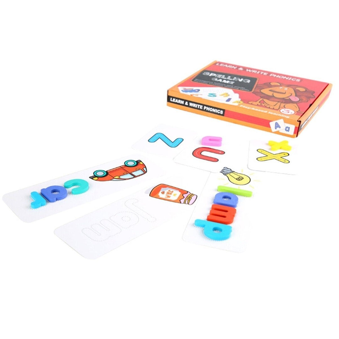 Wooden Colorful Puzzle Alphabet Letters Cards Early Educational Toy Set with Pen for Kids Gift Image 1
