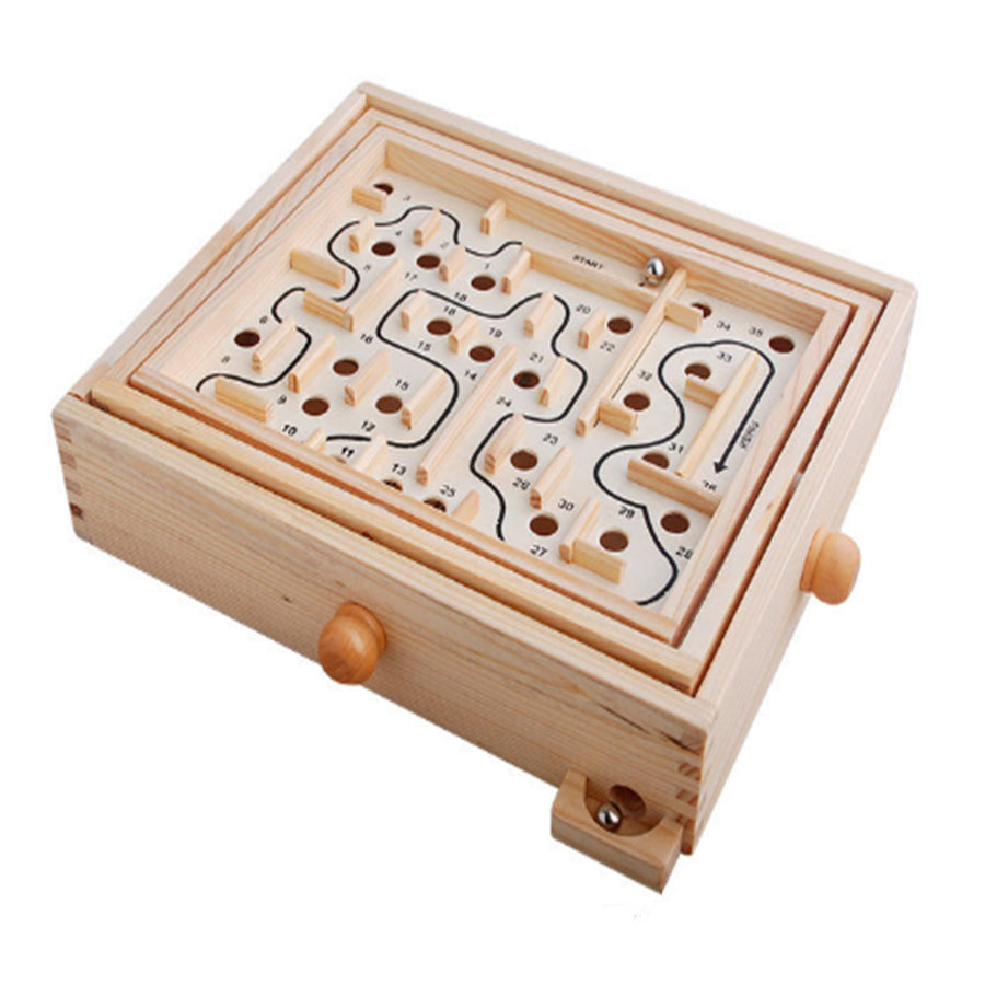 Wooden Desktop Maze Game Leisure Educational Toys Kids Gifts Image 1