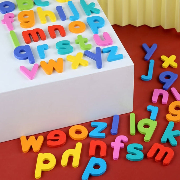 Wooden Colorful Puzzle Alphabet Letters Cards Early Educational Toy Set with Pen for Kids Gift Image 4