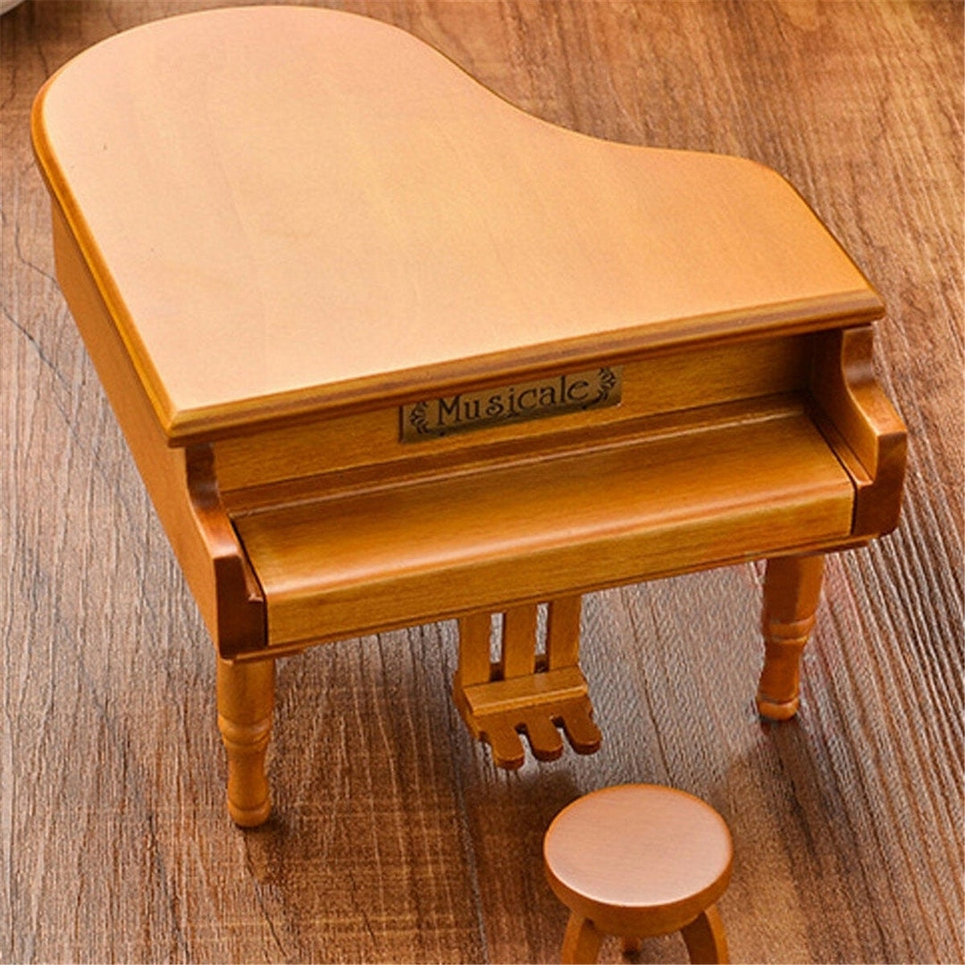 Wooden Mechanical Classical Grand Piano Music Box Collectible Gift Movement Hobbies Fashion Accessories Image 3