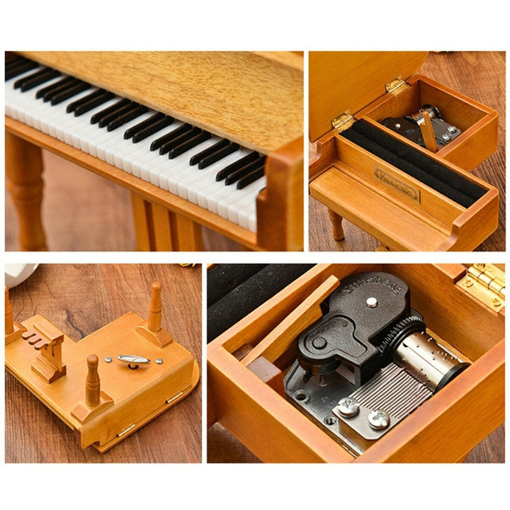 Wooden Mechanical Classical Grand Piano Music Box Collectible Gift Movement Hobbies Fashion Accessories Image 4