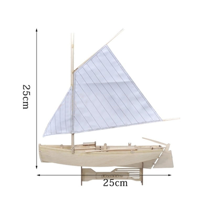 Wooden Sailing Boat Assembly Model Kit Laser Cutting Process DIY Toy Image 3