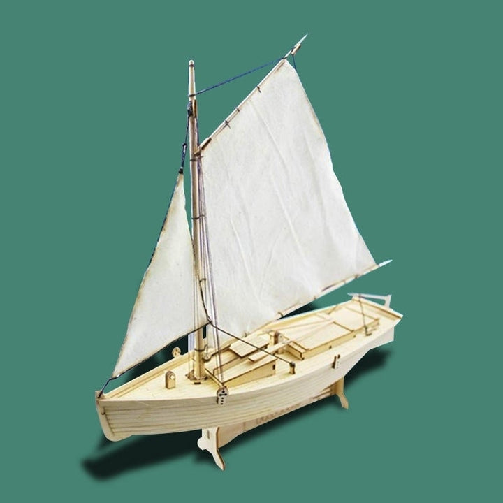 Wooden Sailing Boat Assembly Model Kit Laser Cutting Process DIY Toy Image 6
