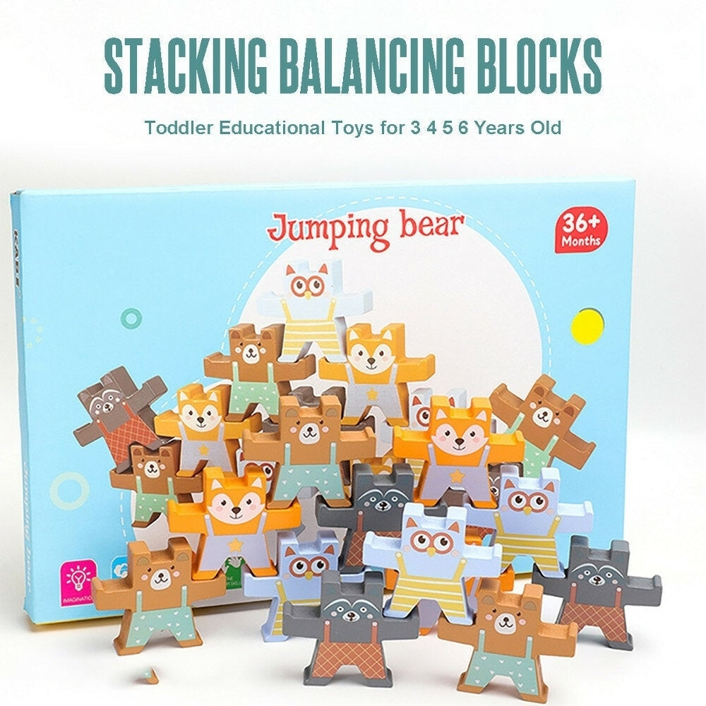 Wooden Stacking Games Toys Balancing Blocks Games Toddler Educational Toys Image 2
