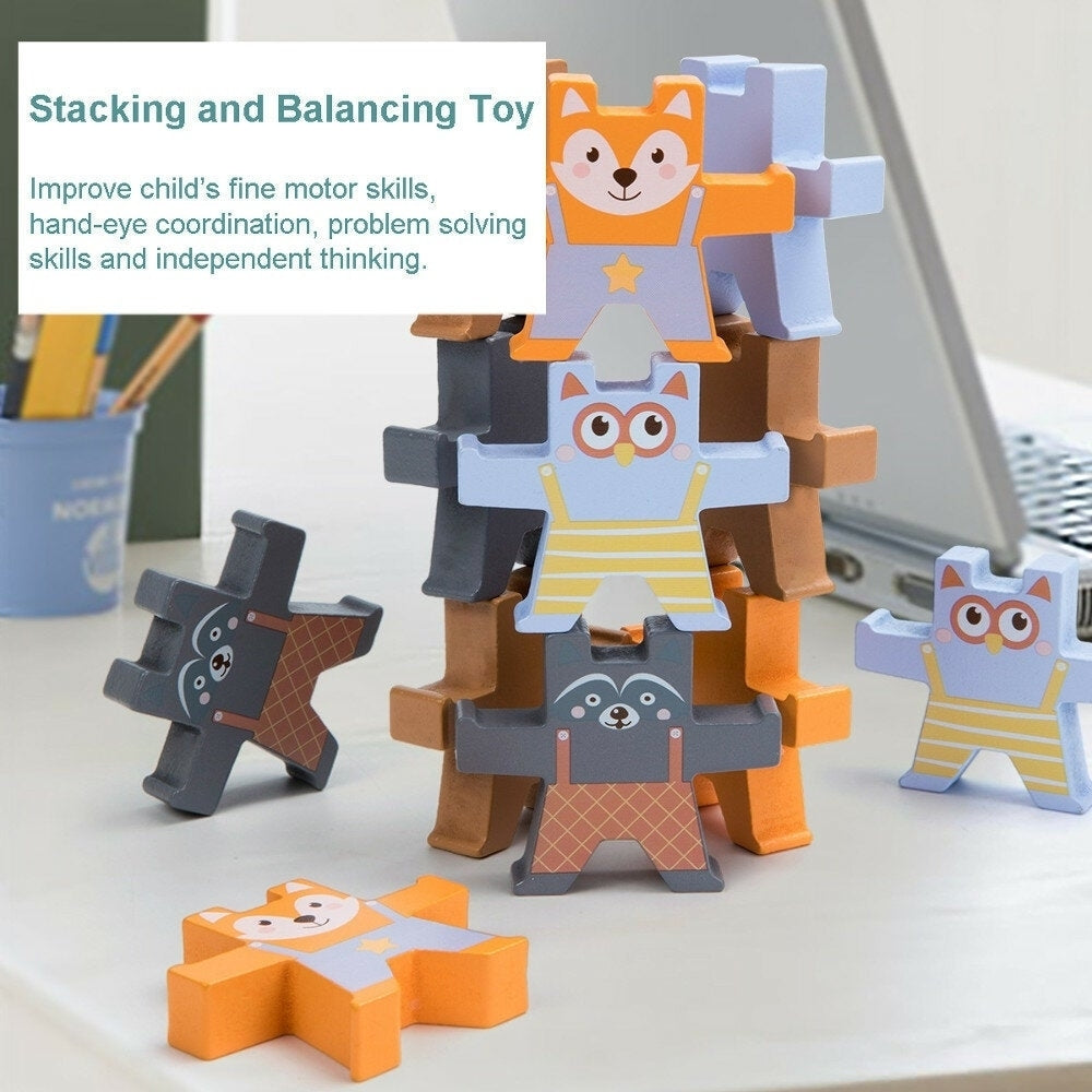 Wooden Stacking Games Toys Balancing Blocks Games Toddler Educational Toys Image 6