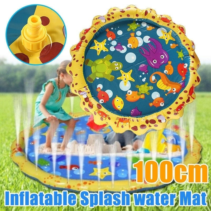 Yellow Lace Inflatable Water Spray Cushion Inflatable Toy Lawn Beach Game Toys Image 2