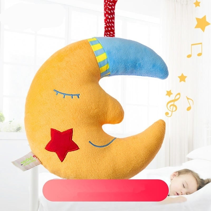 Yellow Moon Good Night Music Baby Bell Toy Kids Children Gift Room Decoration Stuffed Plush Toys Image 2