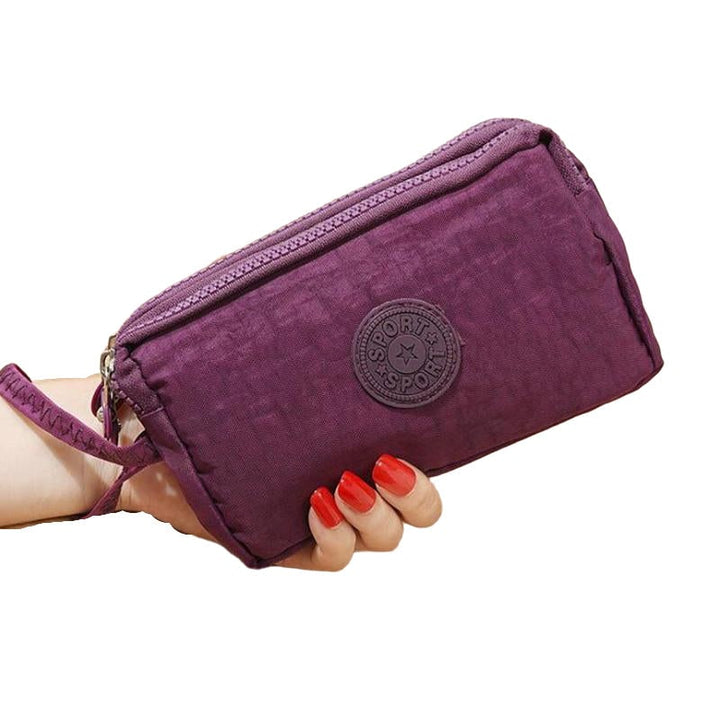 Women Wallets 3 Layer Wallet for Purse Clutch Phone Coin Pouch Canvas Cards ID Keys Money Bags Makeup Pocket Image 1