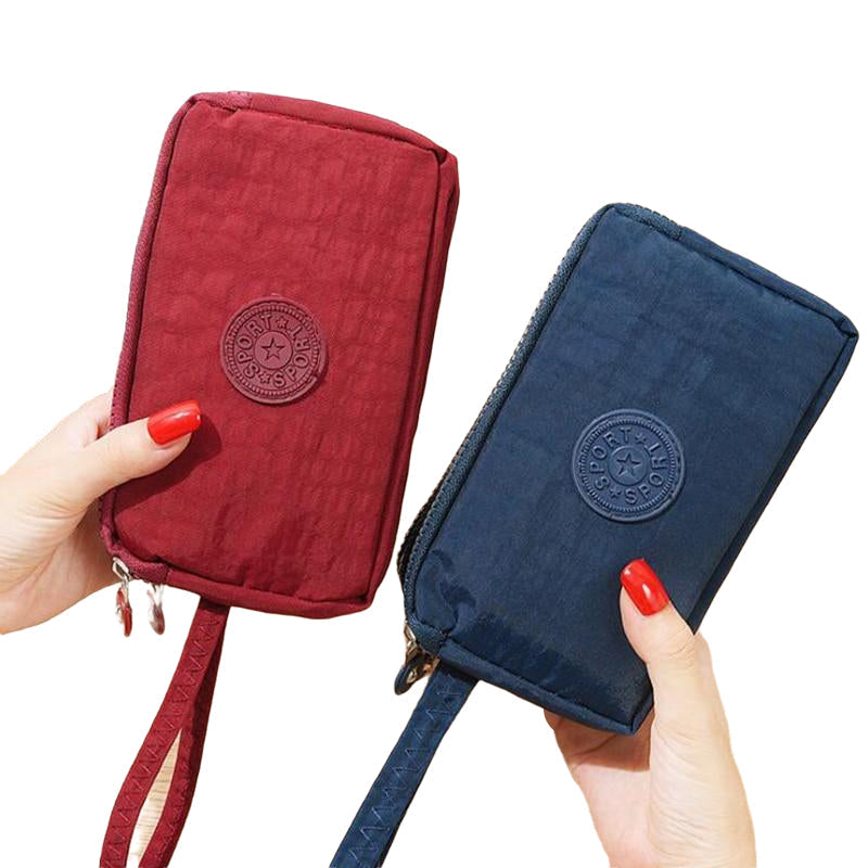 Women Wallets 3 Layer Wallet for Purse Clutch Phone Coin Pouch Canvas Cards ID Keys Money Bags Makeup Pocket Image 11