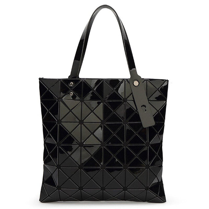 Women's shoulder bag 6 * 6 lattice pearlescent Pu matte diamond folded geometric diamond lattice one shoulder handbag Image 1