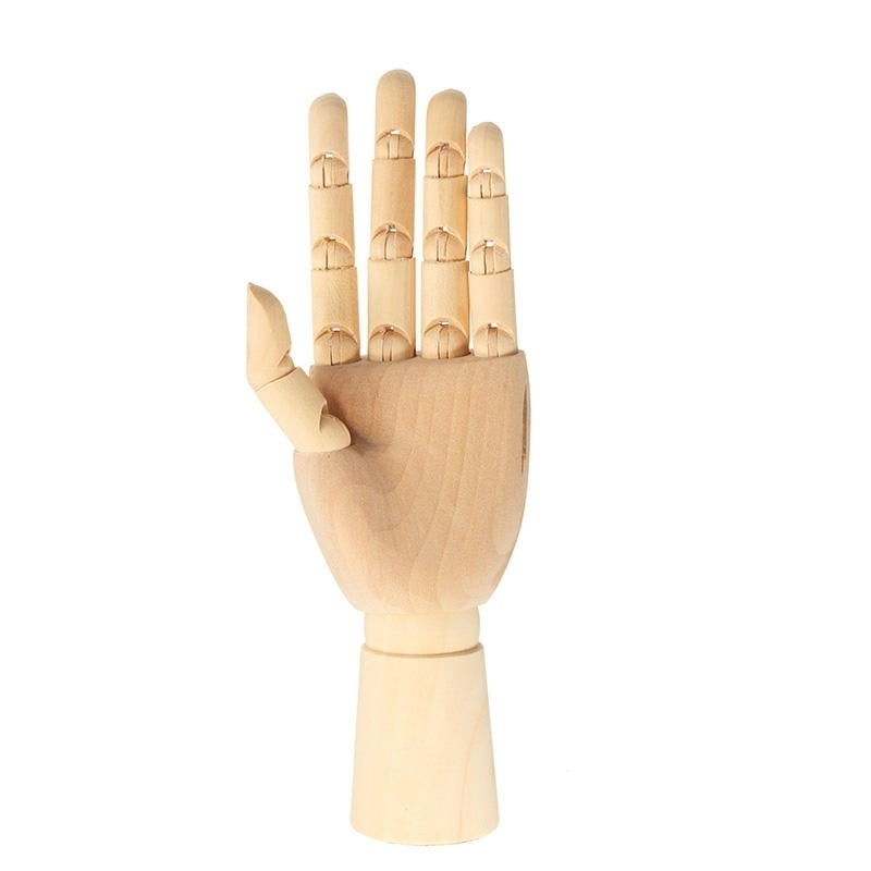 Wooden Artist Articulated Left Hand Art Model SKETCH Flexible Decoration Image 2