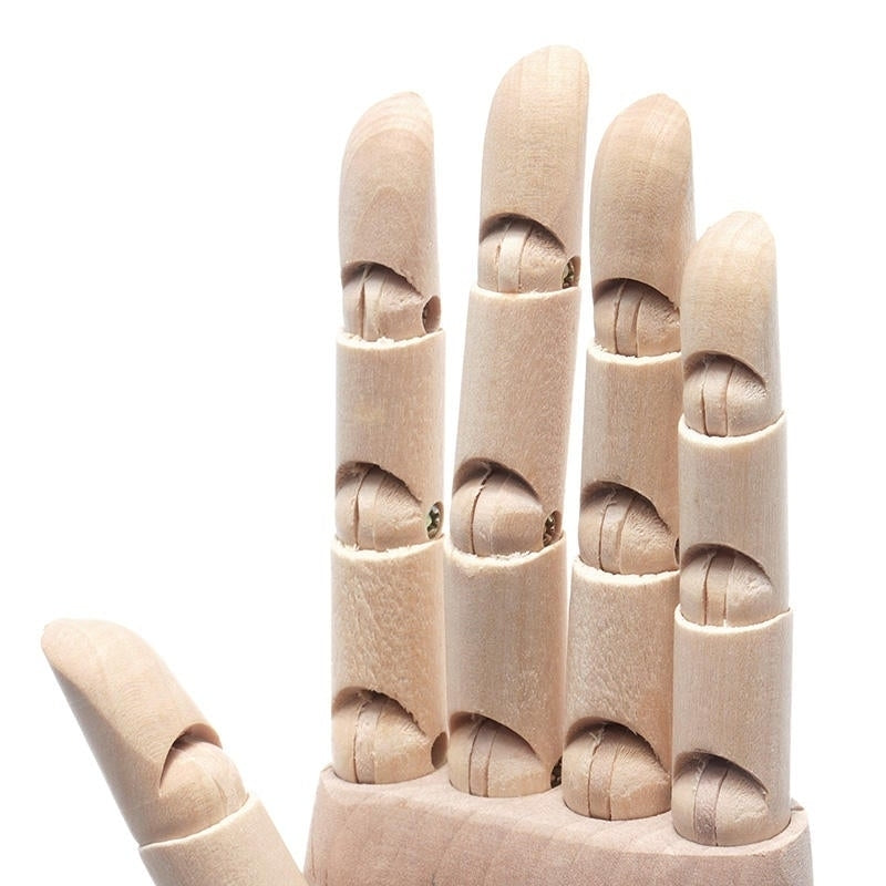 Wooden Artist Articulated Left Hand Art Model SKETCH Flexible Decoration Image 4