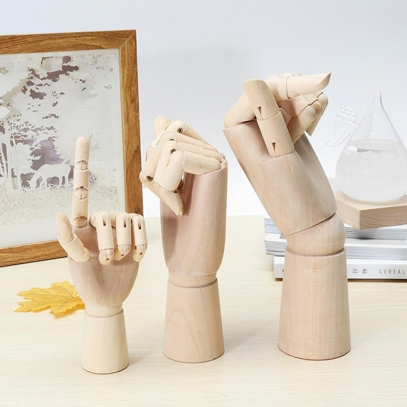 Wooden Artist Articulated Left Hand Art Model SKETCH Flexible Decoration Image 10