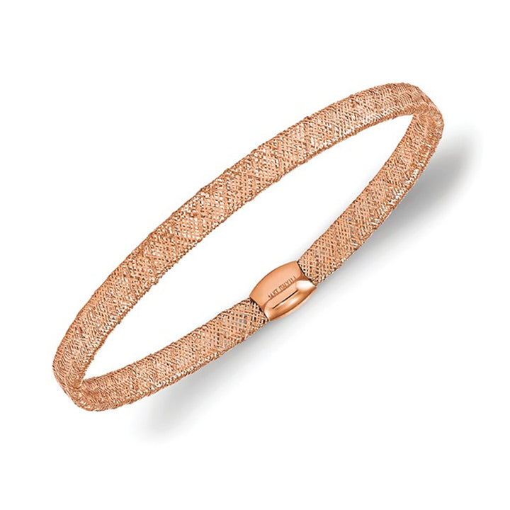 14K Rose Pink Gold Stretch Bangle Bracelet Image 1