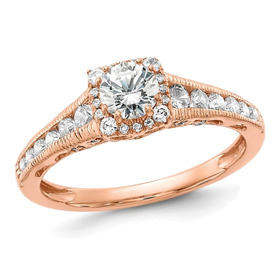 9/10 Carat (ctw Color SI1-SI2 G-H-I) Lab-Grown Diamond Engagement Ring in 10K Rose Pink Gold (SIZE 7) Image 1