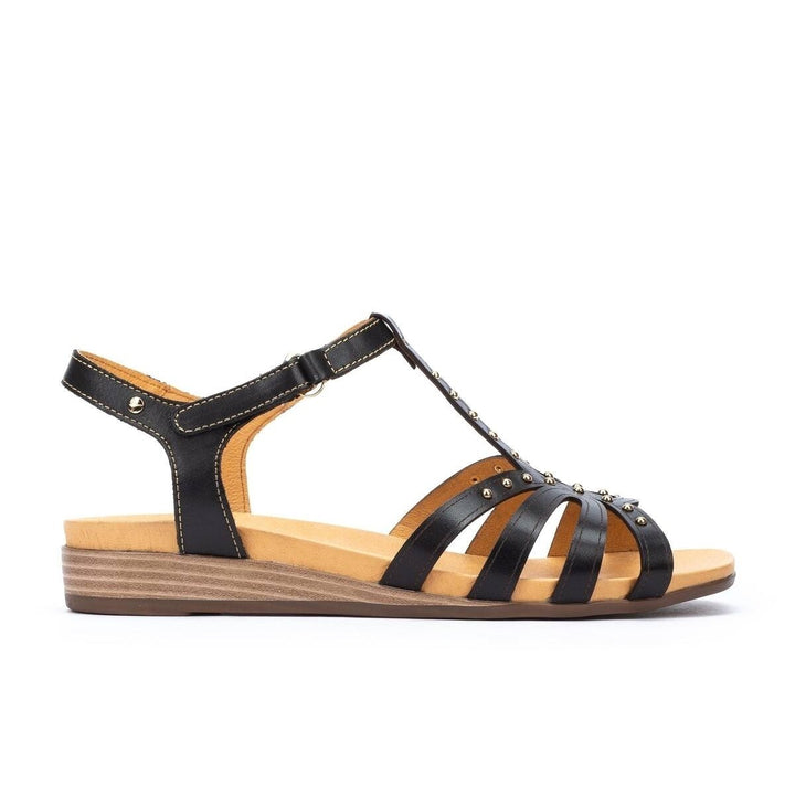 Pikolinos Ibiza Strappy Sandals Black Leather W5N-0691 Comfortable Flat Footwear Image 2