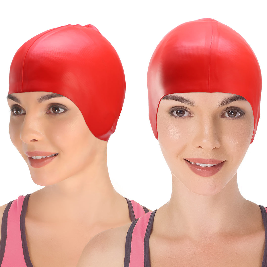 Swimming Cap Waterproof Silicone Swim Pool Hats Adult Men Long Hair Women Elastic Cover Hat Image 2