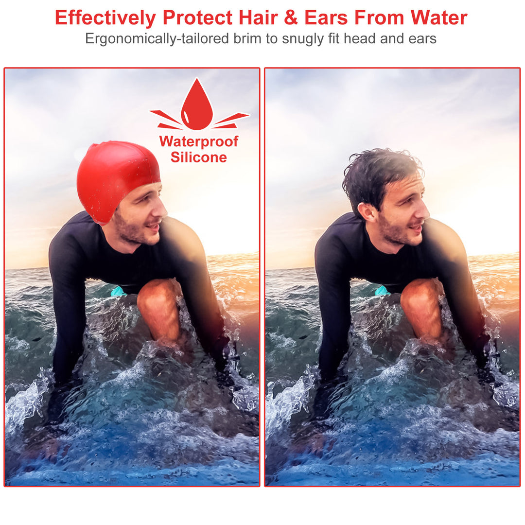 Swimming Cap Waterproof Silicone Swim Pool Hats Adult Men Long Hair Women Elastic Cover Hat Image 4