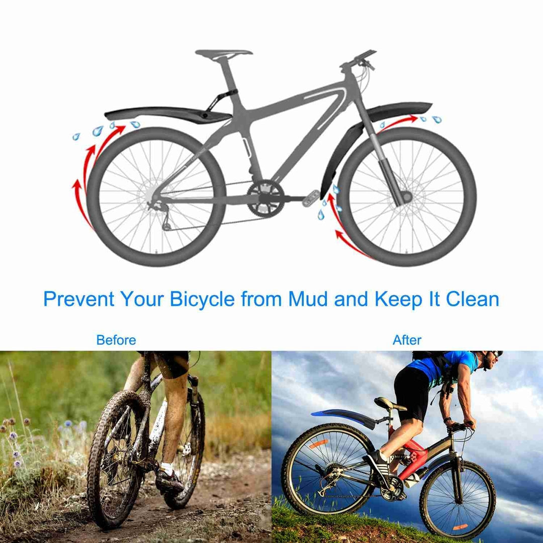 Bicycle Fender Set Adjustable Front Rear Mud Guard Mountain Bike Mudguards Splashboard Fit for 24-26in Bikes Image 3