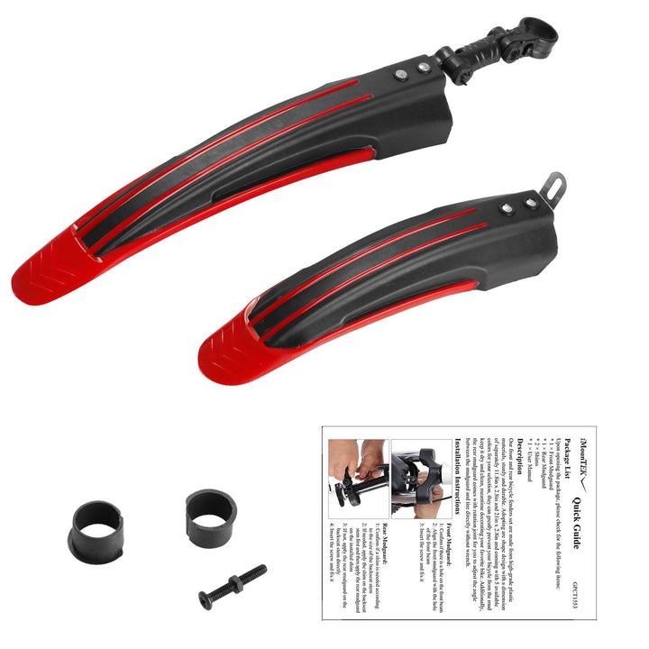 Bicycle Fender Set Adjustable Front Rear Mudguards for 24-26in Mountain Bikes Image 1