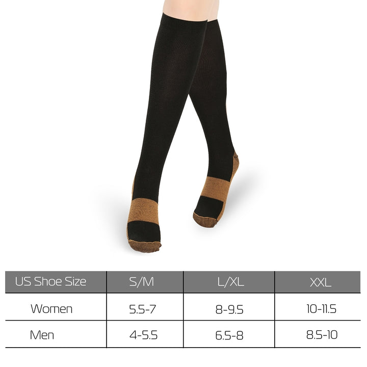 Unisex Copper Compression Socks Women Man Durable Hose Graduated Support Socks Image 3