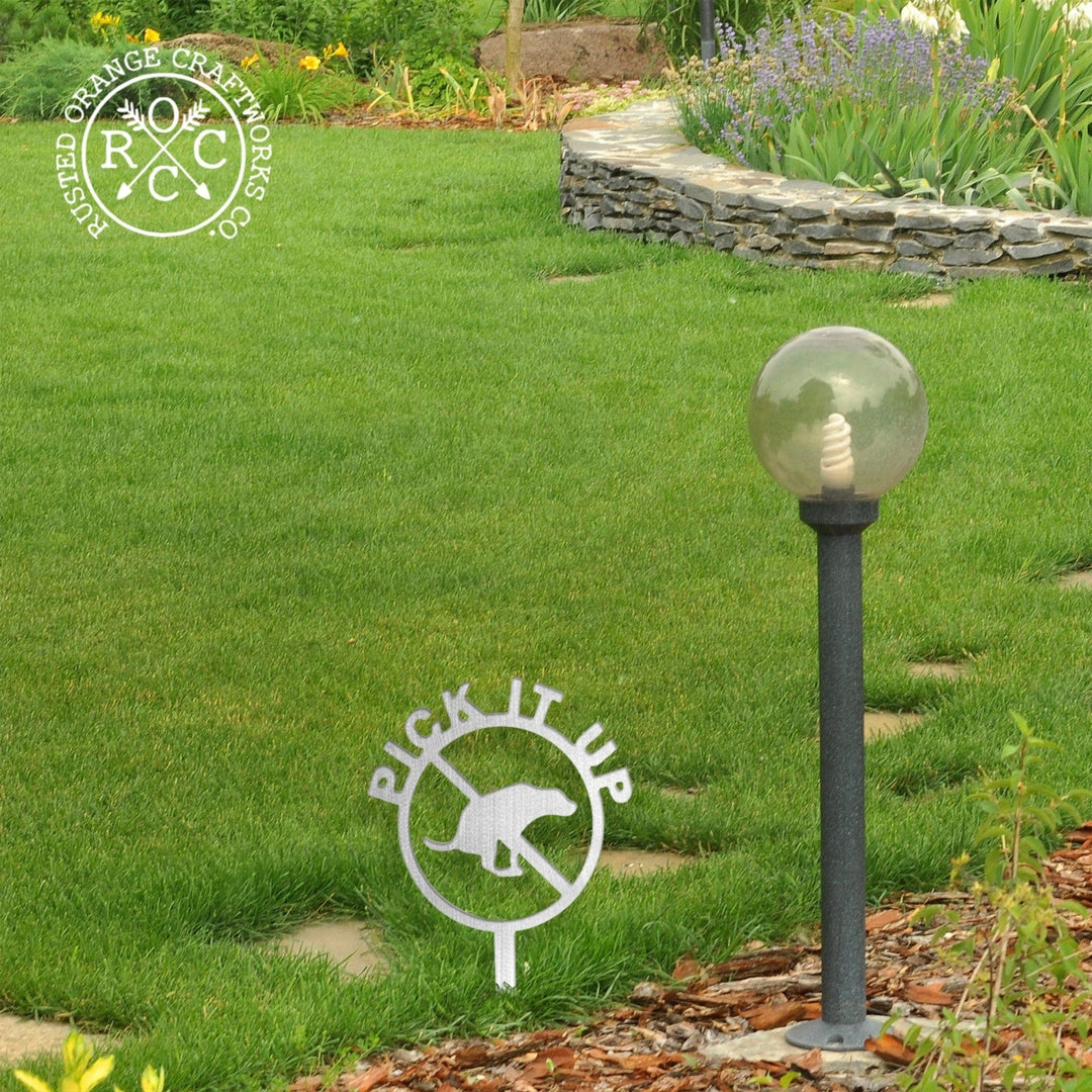 Pick Up the Poop Yard Stake - Dog No Pooping Signs for Yard and Lawn Image 4