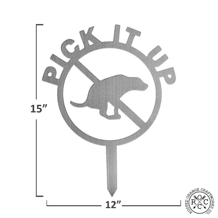 Pick Up the Poop Yard Stake - Dog No Pooping Signs for Yard and Lawn Image 4