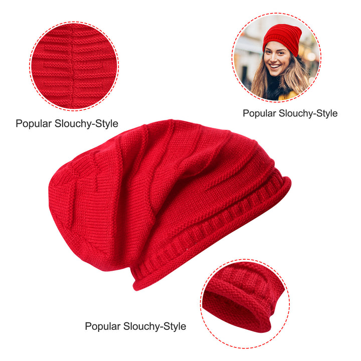 Unisex Knit Beanie Hat Winter Warm Hat Slouchy Baggy Hats Skull Cap Image 3