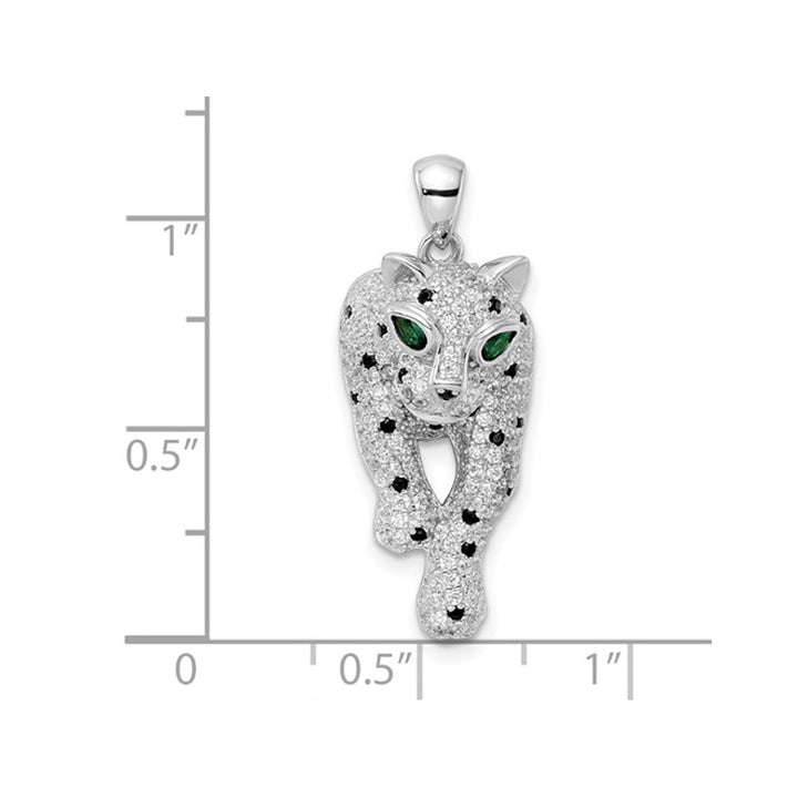 Sterling Silver Cheetah Pendant Necklace with Cubic Zirconia (CZ)s with Chain Image 3