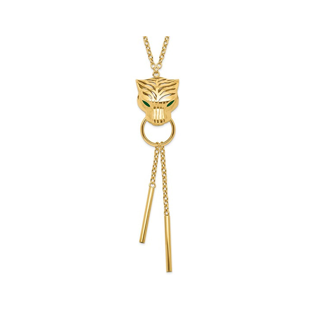 14k Yellow Gold Tiger Y-Drop Necklace with Chain (18.25 inches) Image 1