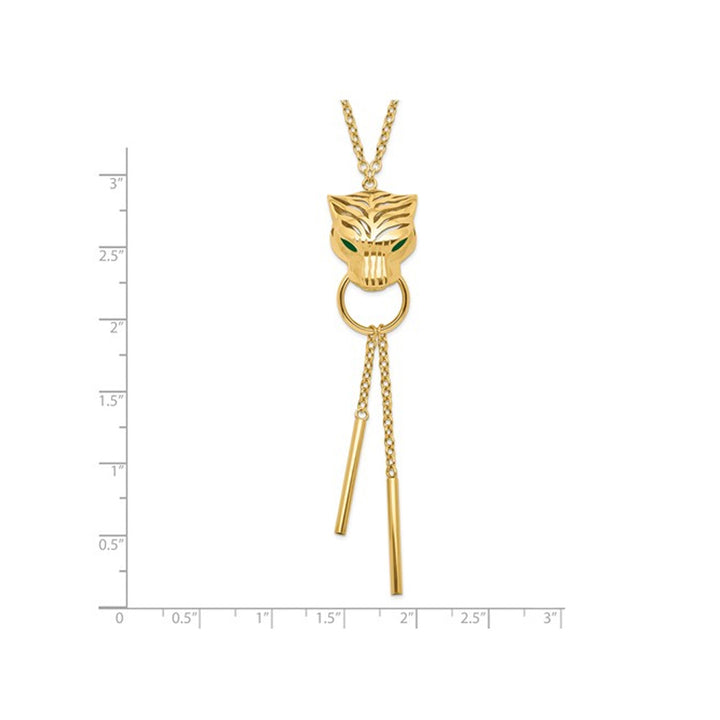14k Yellow Gold Tiger Y-Drop Necklace with Chain (18.25 inches) Image 3