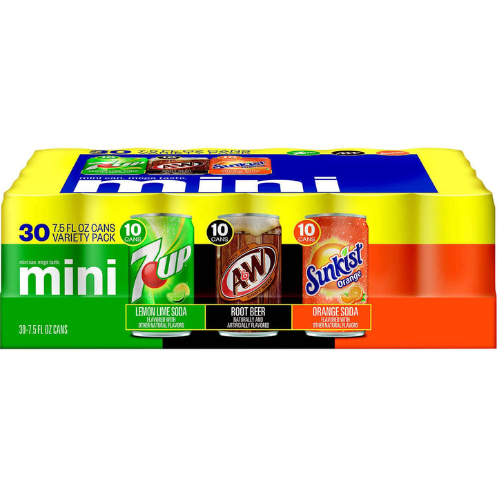 7UPAandWSunkist Mini Can Variety Pack7.5 Fluid Ounce (Pack of 30) Image 1