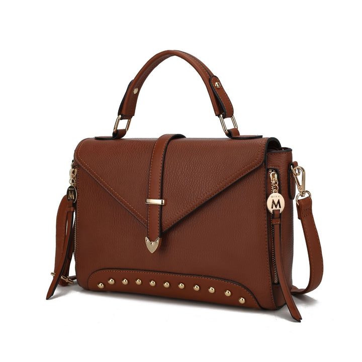 Angela Vegan Leather Womens Satchel Handbag by Mia K Image 4