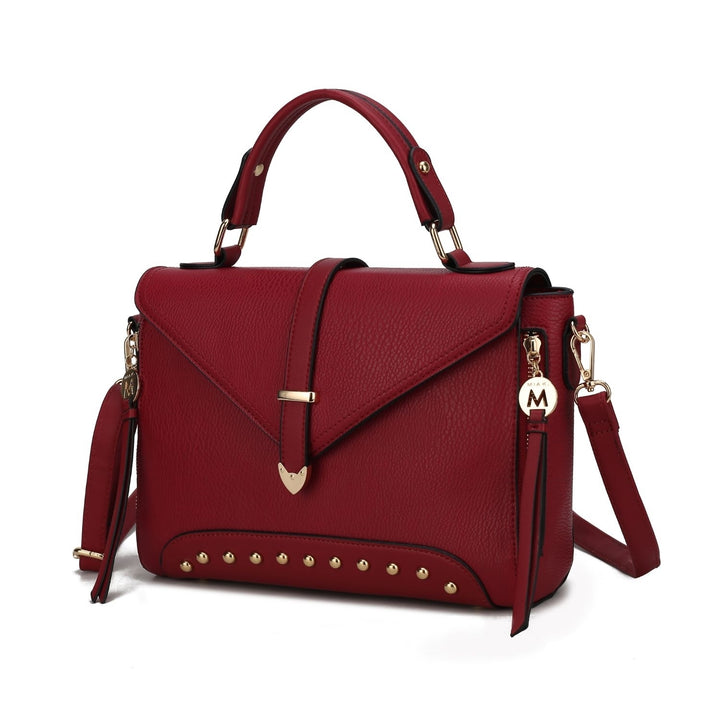 Angela Vegan Leather Womens Satchel Handbag by Mia K Image 11
