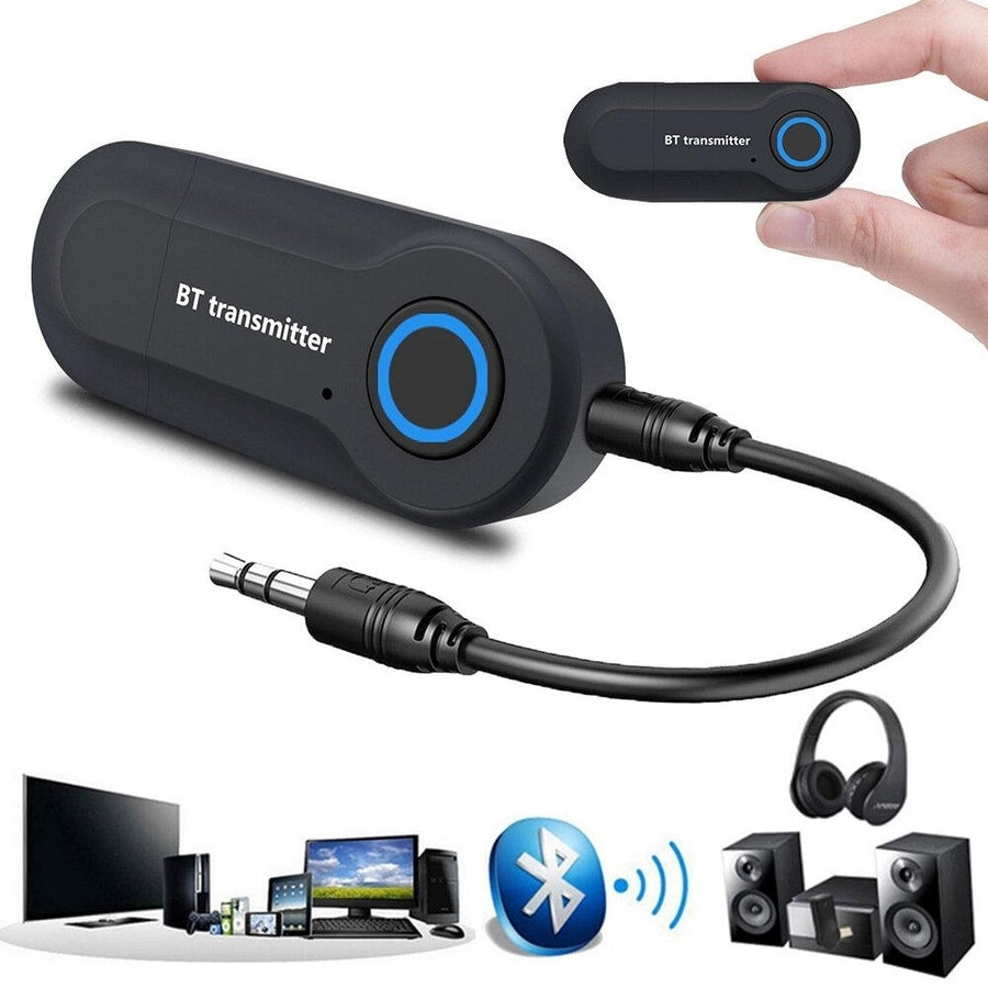 2 in 1 USB bluetooth Adapter Transmitter Receiver LED Indicator 3.5MM AUX Stereo For PC TV Car Headphones Wireless Image 1