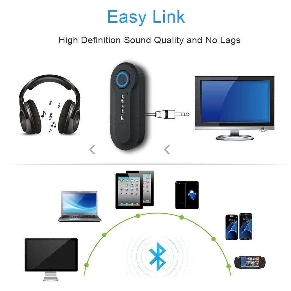 2 in 1 USB bluetooth Adapter Transmitter Receiver LED Indicator 3.5MM AUX Stereo For PC TV Car Headphones Wireless Image 4