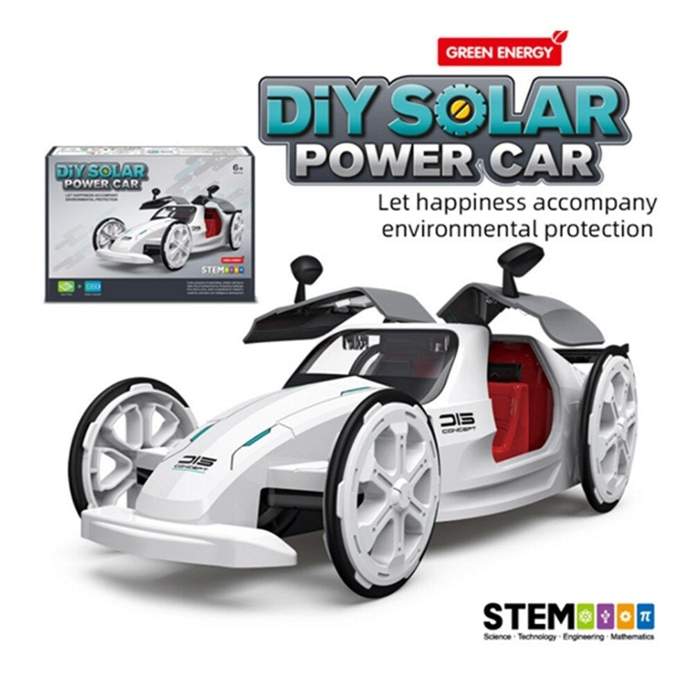 DIY Solar Power Car Electric Four-wheel Drive Model Educational Toys For Children Image 2