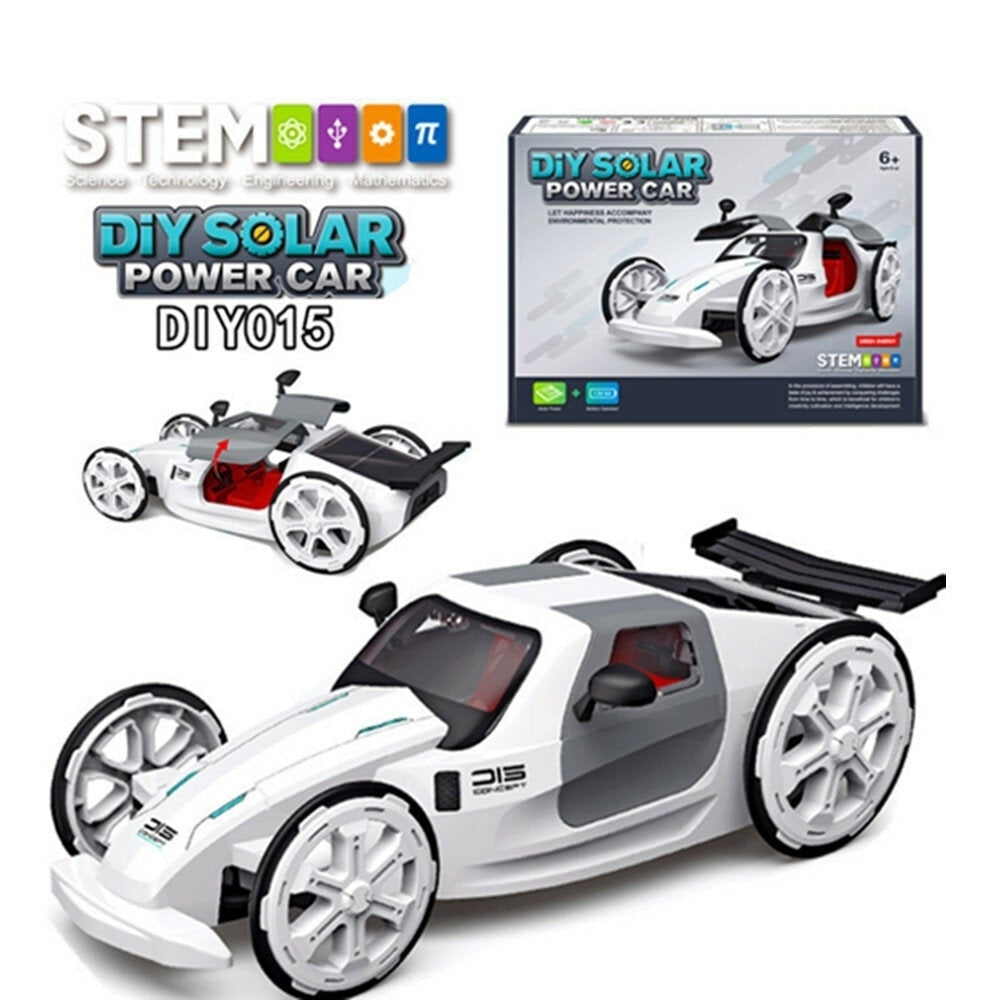 DIY Solar Power Car Electric Four-wheel Drive Model Educational Toys For Children Image 3
