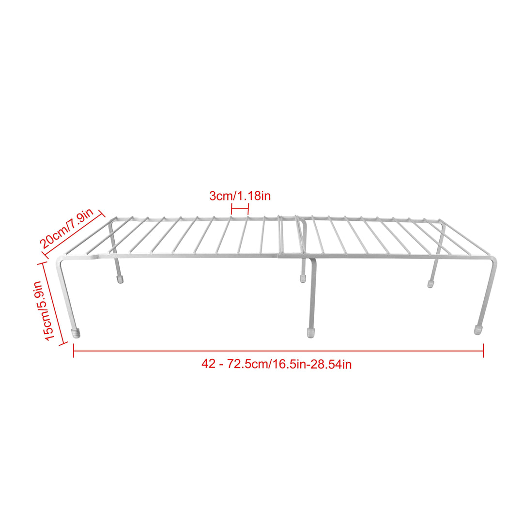 Expandable Kitchen Counter Metal Stackable Cabinet Shelf Bathroom Organizer Rack Holder Image 4