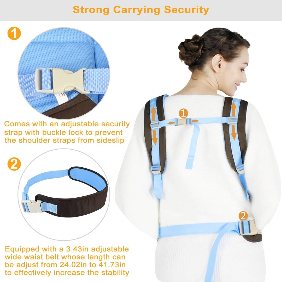 Baby Carrier Breathable Adjustable Wrap Sling Backpack Front Back Chest Infant Carrier Bag Image 6